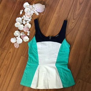 Color block peplum Express tank too